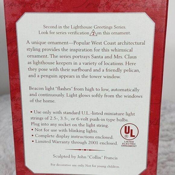 Vintage Hallmark FlashingLight Lighthouse Ornament - Picture 7 of 8